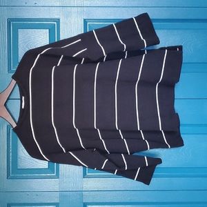 Beaumont Organic Striped Breton Sweatshirt 3/4 Sleeve SUPER SOFT Large